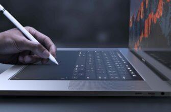 Презентация нового ноутбука Mac от Apple с двумя экранами