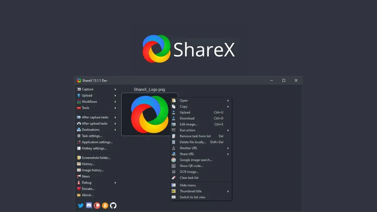 Программа для создания скриншота ShareX